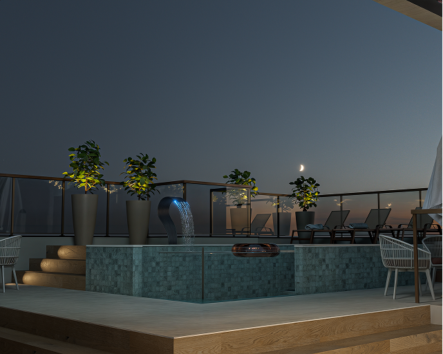 Piscina rooftop do Port Esmeralda